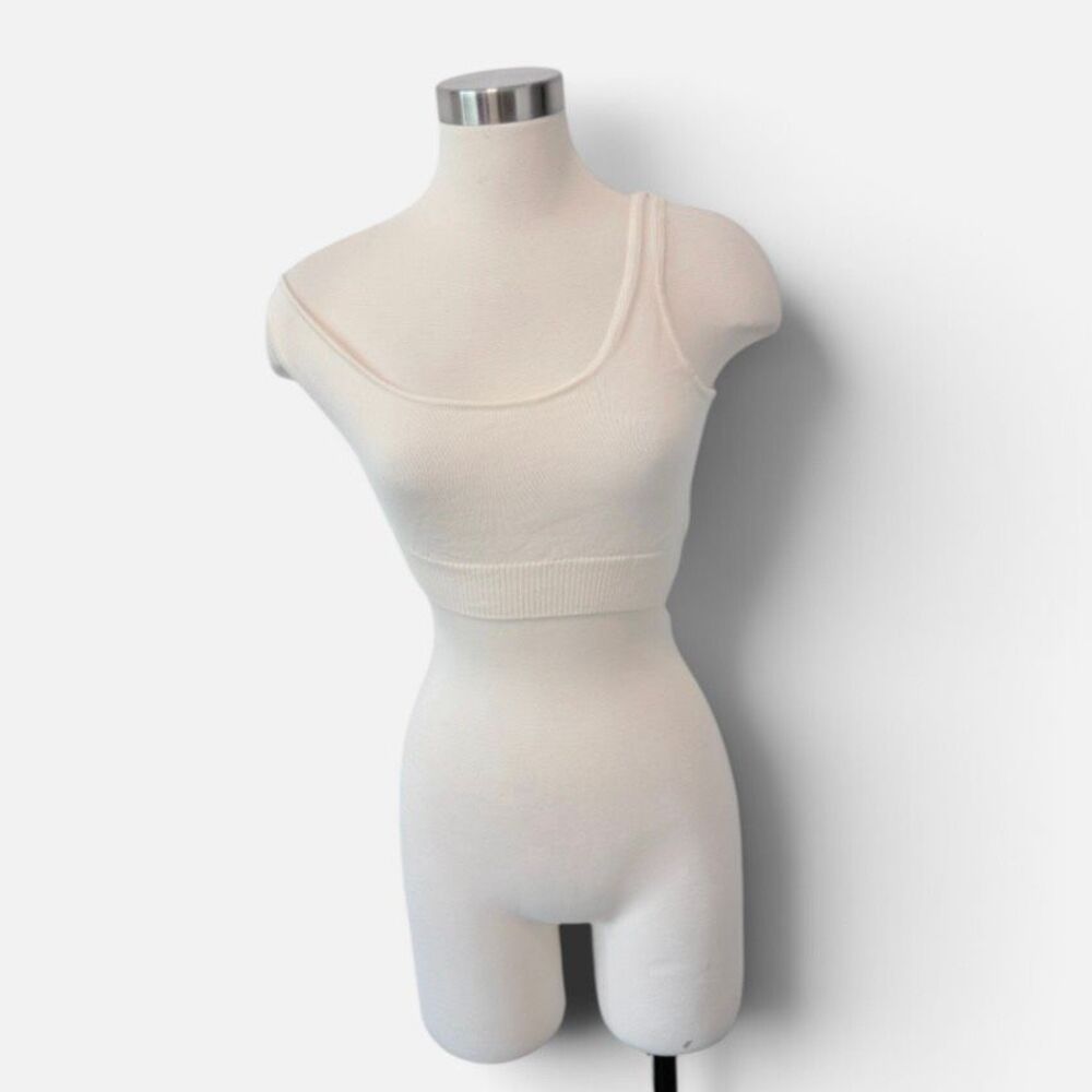 Coperni Paris Off White Cream Tank Top Crop Crop Off Shoulder XS